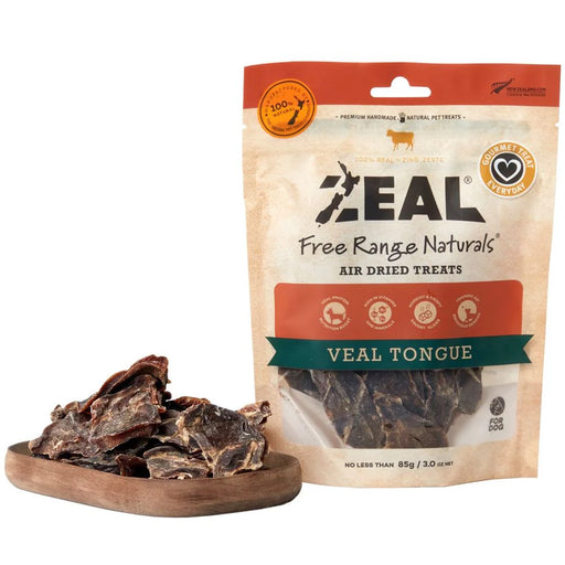 Zeal Free Range Naturals Veal Tongue Grain-Free Air-Dried Dog Treats 85g