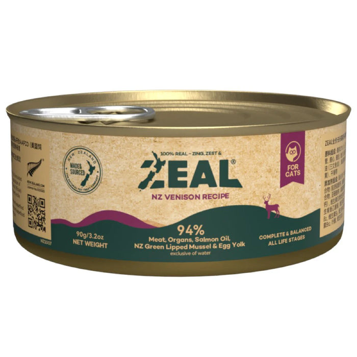 Zeal Venison Recipe Grain-Free Canned Cat Food 90g X24
