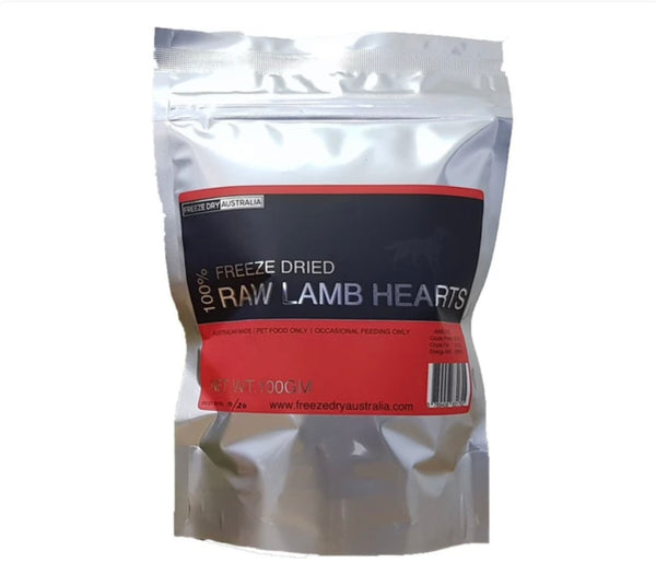 Freeze Dry Australia Raw Lamb Hearts Cat & Dog Treats 100g