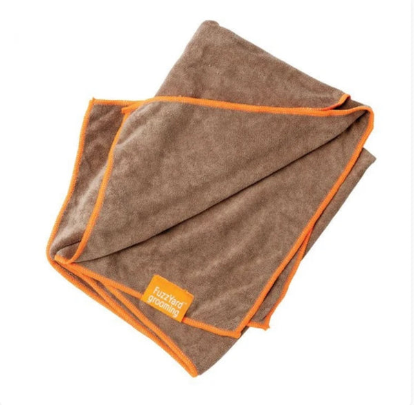 FuzzYard Microfibre Drying Towel for Dogs Brown