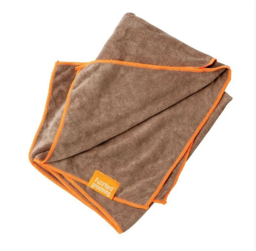 FuzzYard Microfibre Drying Towel for Dogs Brown