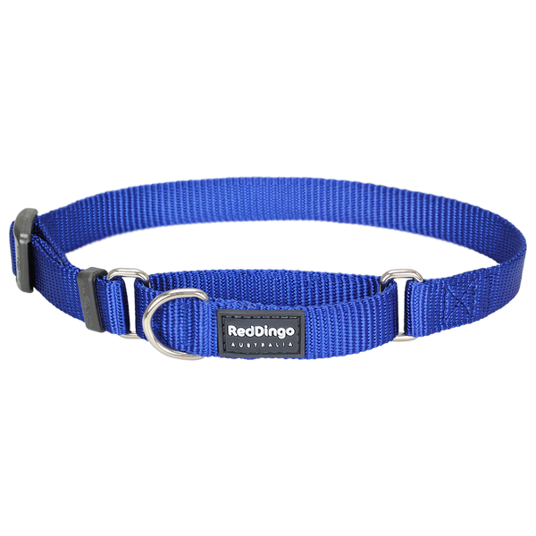 Red Dingo Dog Collar Martingale - Classic Dark Blue 25mm (41-63cm)