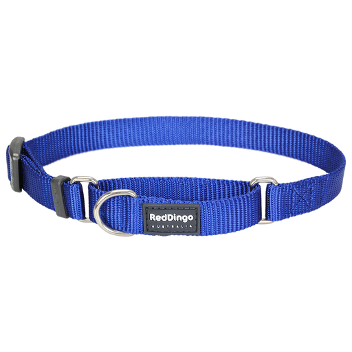 Red Dingo Dog Collar Martingale - Classic Dark Blue 25mm (41-63cm)