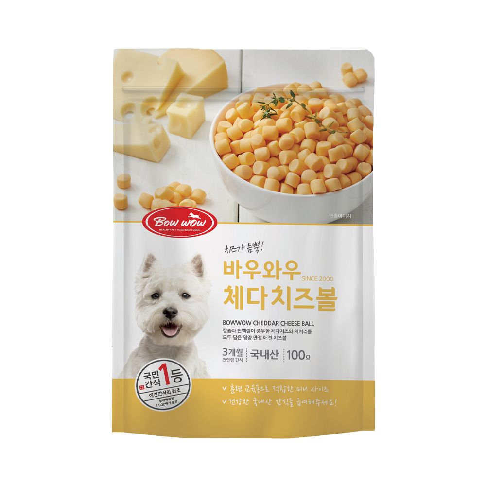 Bow Wow Dog Treat Cheese Ball 100g