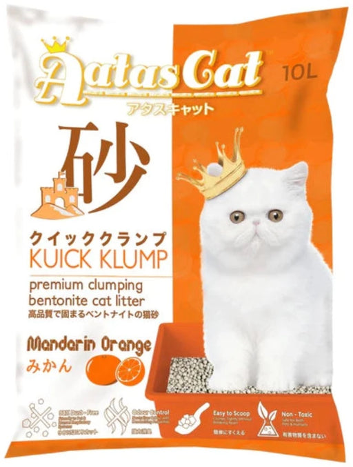 Aatas Cat Kuick Klump Bentonite Cat Litter Mandarin Orange 10L