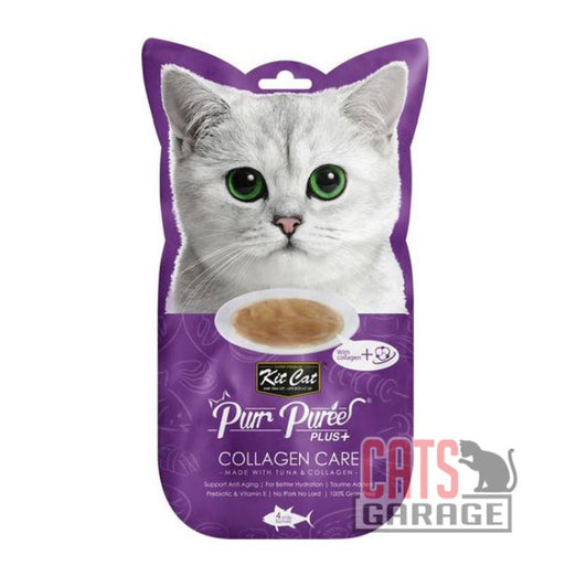 KitCat Purr Puree Plus+ Collagen Care (Tuna & Collagen) Cat Treats 60g X12