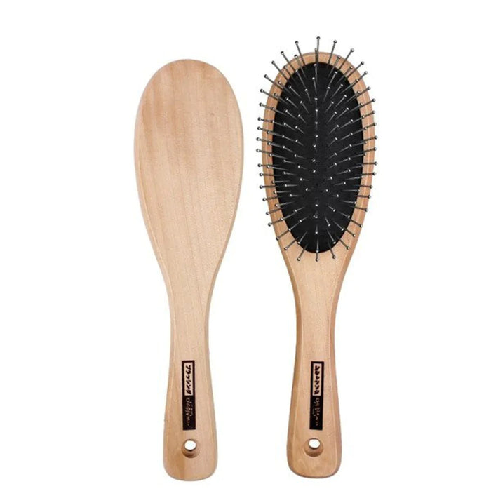 DoggyMan Home Beauty Round Tipped Brush with Wooden Handle S