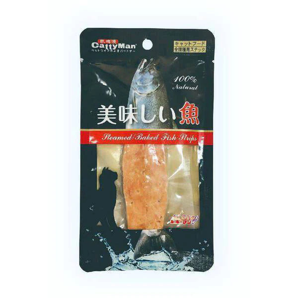 CattyMan Steamed/Baked Fish Strips - Salmon 25g