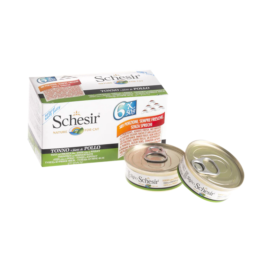 Schesir Nature Tuna and Chicken Fillets for Cats 50g X6