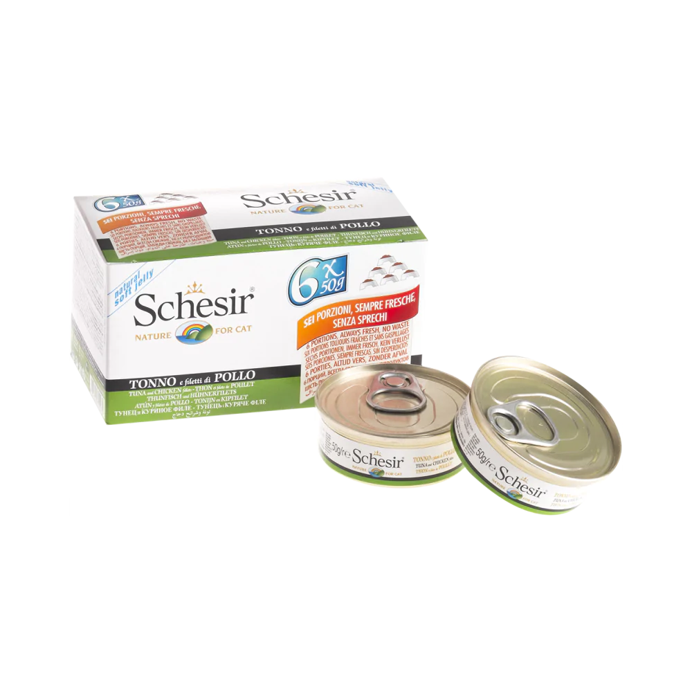 Schesir Nature Tuna and Chicken Fillets for Cats 50g X6