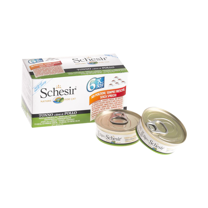 Schesir Nature Tuna and Chicken Fillets for Cats 50g X6