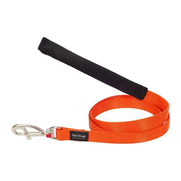 Red Dingo Dog Fixed Lead Plain - Classic Orange 15mm (1.2)