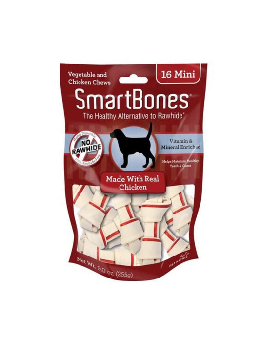 SmartBones Chicken Classic Bone Chews Dog Treats Mini 16pcs