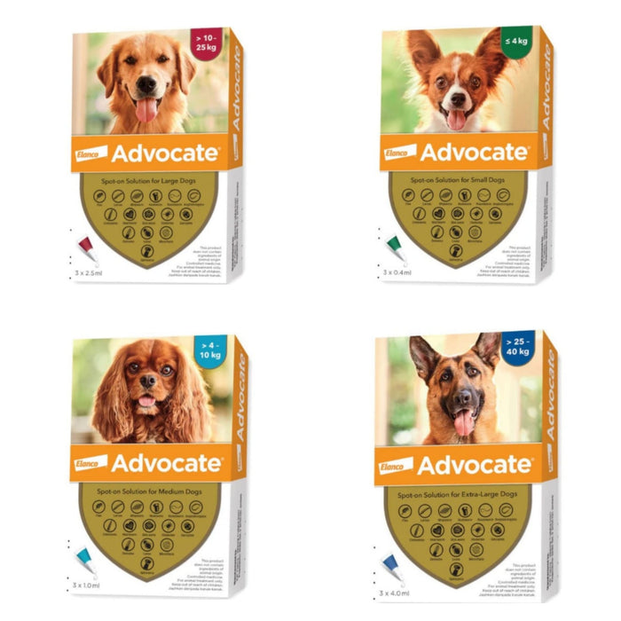 Elanco Advocate Spot-on Solution for Dogs 3Pcs/box (4 Types)