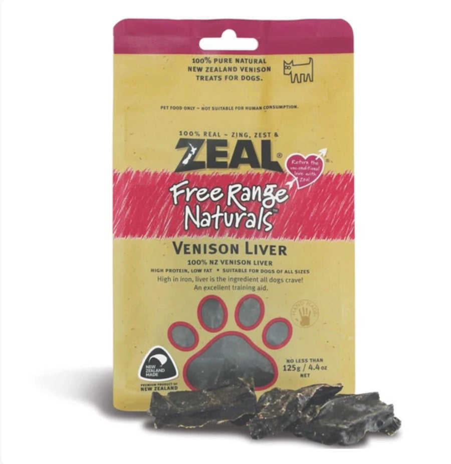 Zeal Free Range Naturals Venison Liver Dog Treats 125g