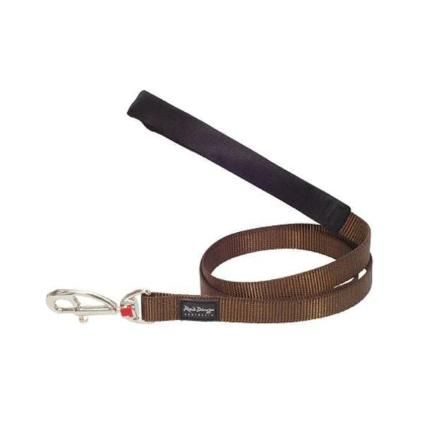 Red Dingo Dog Fixed Lead Plain - Classic Brown 15mm (1.2m)