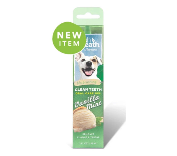 Tropiclean Fresh Breath Vanilla Mint Clean Teeth Oral Care Gel 2oz