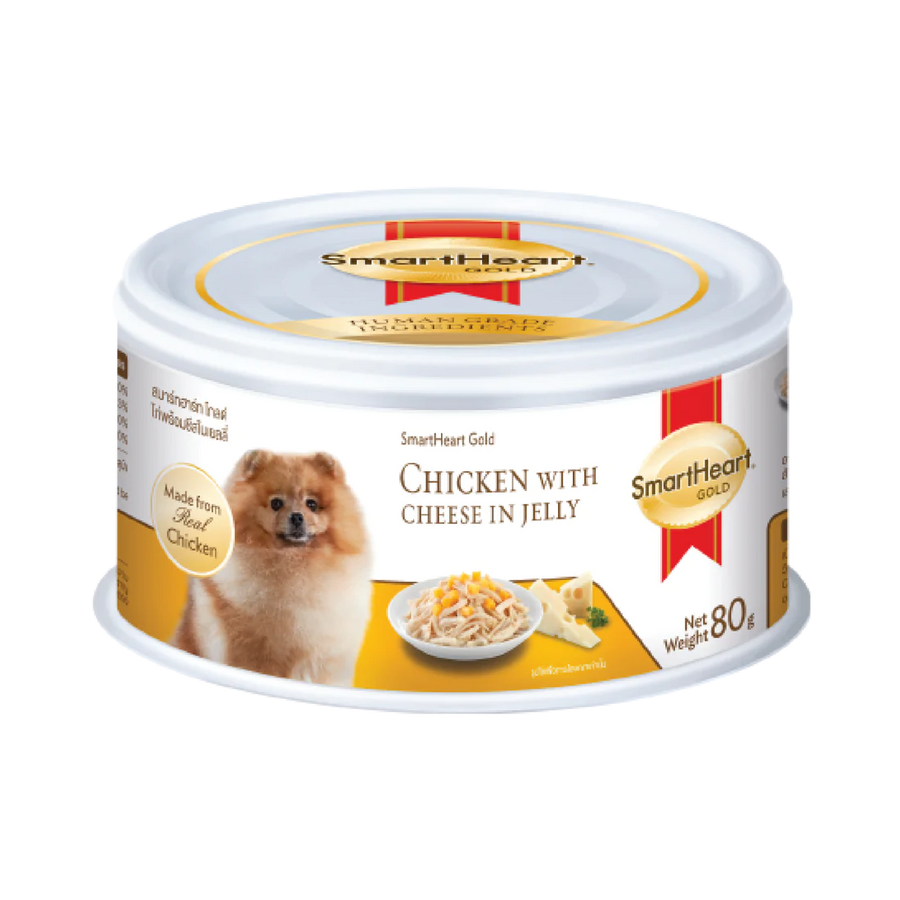 SmartHeart Dog Can Gold Chicken with Cheese in Jelly 80g X24