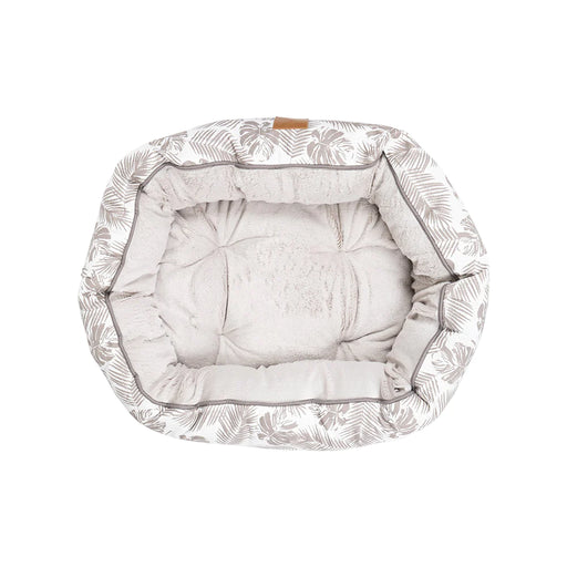 Mog & Bone Dog 4 Seasons Reversible Circular Bed - Mocca Tropical Leaves Small