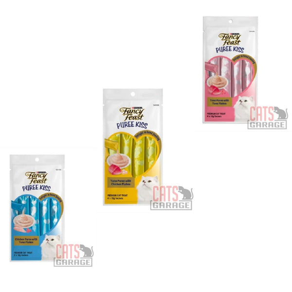 Fancy Feast Puree Kiss Treats with Flakes 40g (15 PACKS)