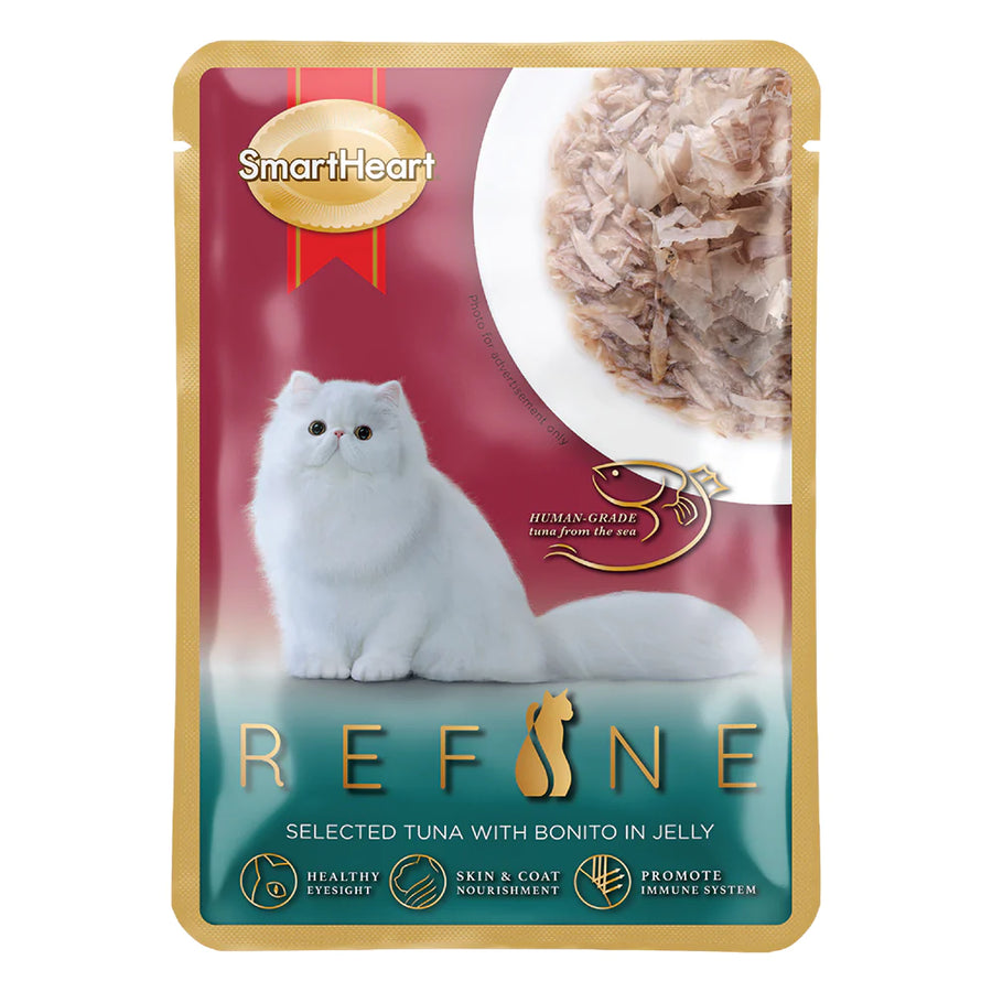 SmartHeart Cat Pouch Refine Selected Tuna with Bonito in Jelly 70g X24