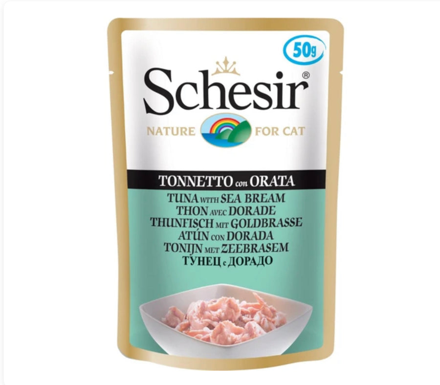 Schesir Tuna With Seabream Pouch Cat Food 50g X15