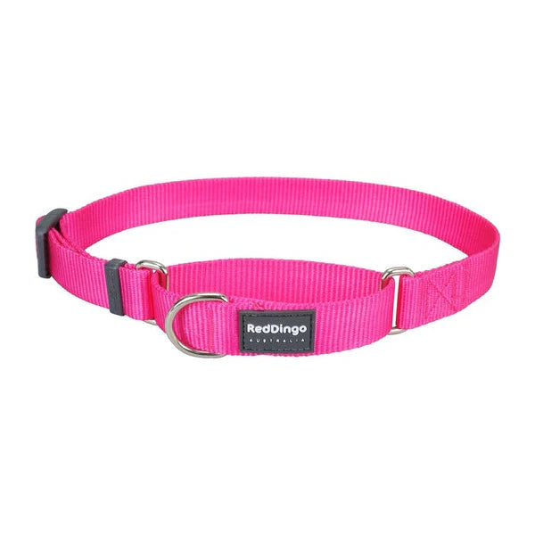 Red Dingo Dog Collar Martingale - Classic Hot Pink Small (21-33cm)