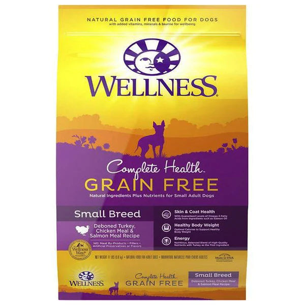 Wellness Dog Complete Health Grain Free Small Breed Deboned Turkey, Chicken & Salmon Meal Recipe 11lb