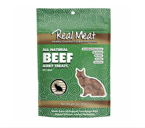 Real Meat Beef All Natural Jerky Treats For Cats & Kittens 3oz