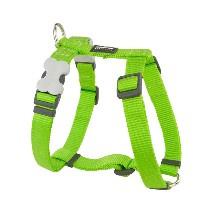 Red Dingo Dog Plain Harness Classic - 15mm Lime Green