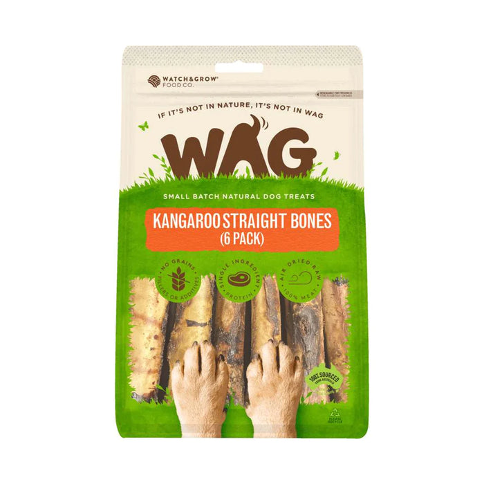 Wag Dog Treats Kangaroo Straight Bone 6pack
