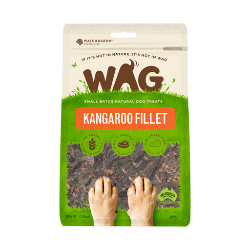 Wag Dog Treats Kangaroo Fillet Heart 200g