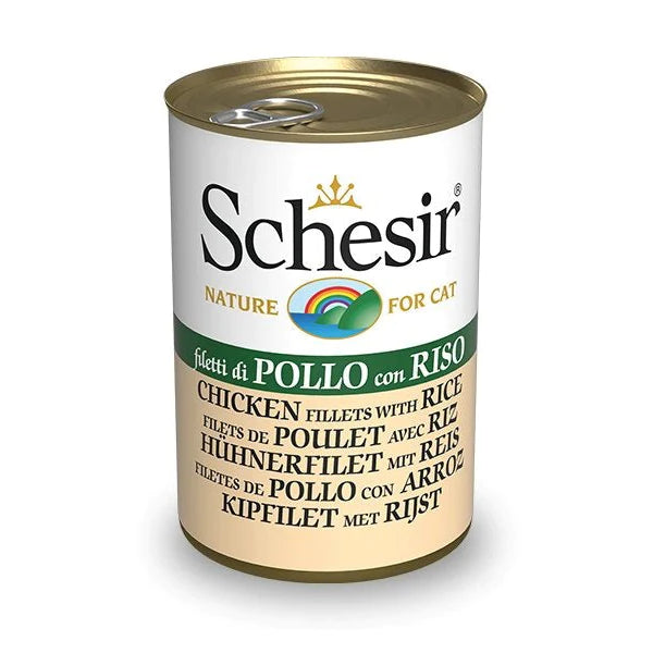 Schesir Nature Chicken Fillets with Rice in Jelly for Cats 140g X12