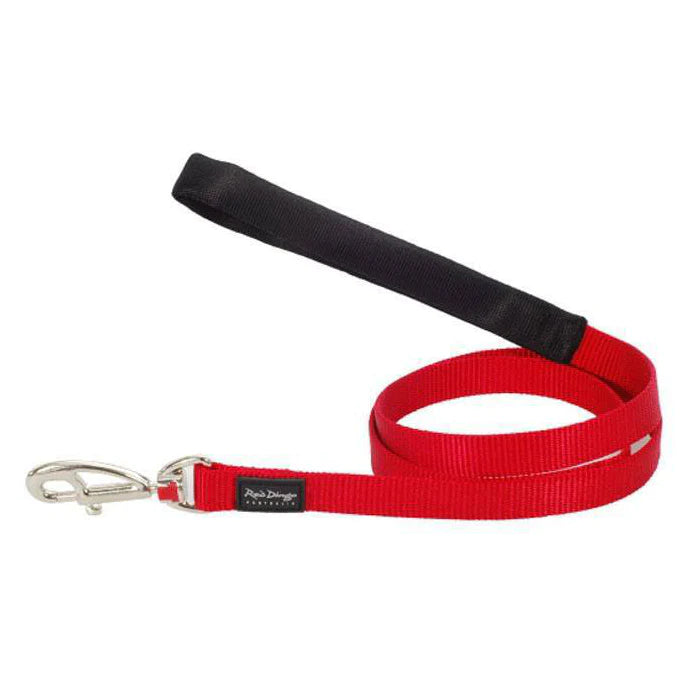 Red Dingo Dog Fixed Lead Plain - Classic Red Small (1.2m)