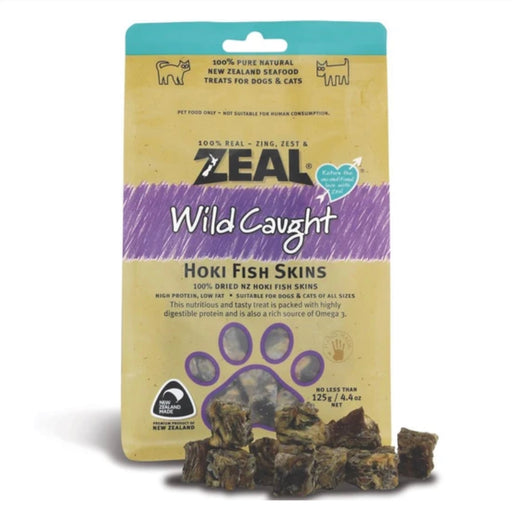 Zeal Free Range Naturals Hoki Fish Skins Cat & Dog Treats 125g