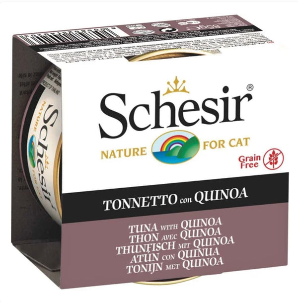 Schesir Tuna with Quinoa in Jelly Canned Cat Food 85g Schesir Chicken Fillet with Aloe in Jelly For Kittens Canned Cat Food 85g X14