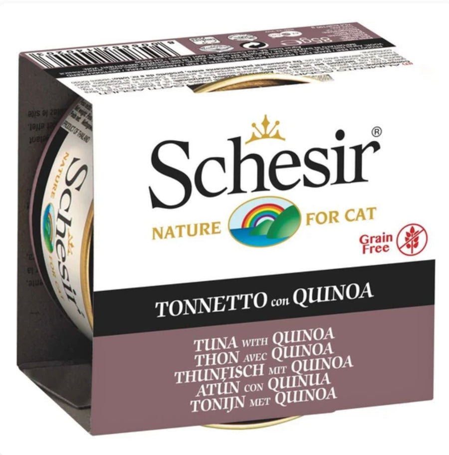 Schesir Tuna with Quinoa in Jelly Canned Cat Food 85g Schesir Chicken Fillet with Aloe in Jelly For Kittens Canned Cat Food 85g X14