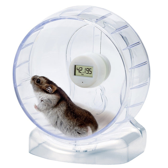 Marukan Clean & Clear Wheel with Running Meter for Hamster (2 Sizes)