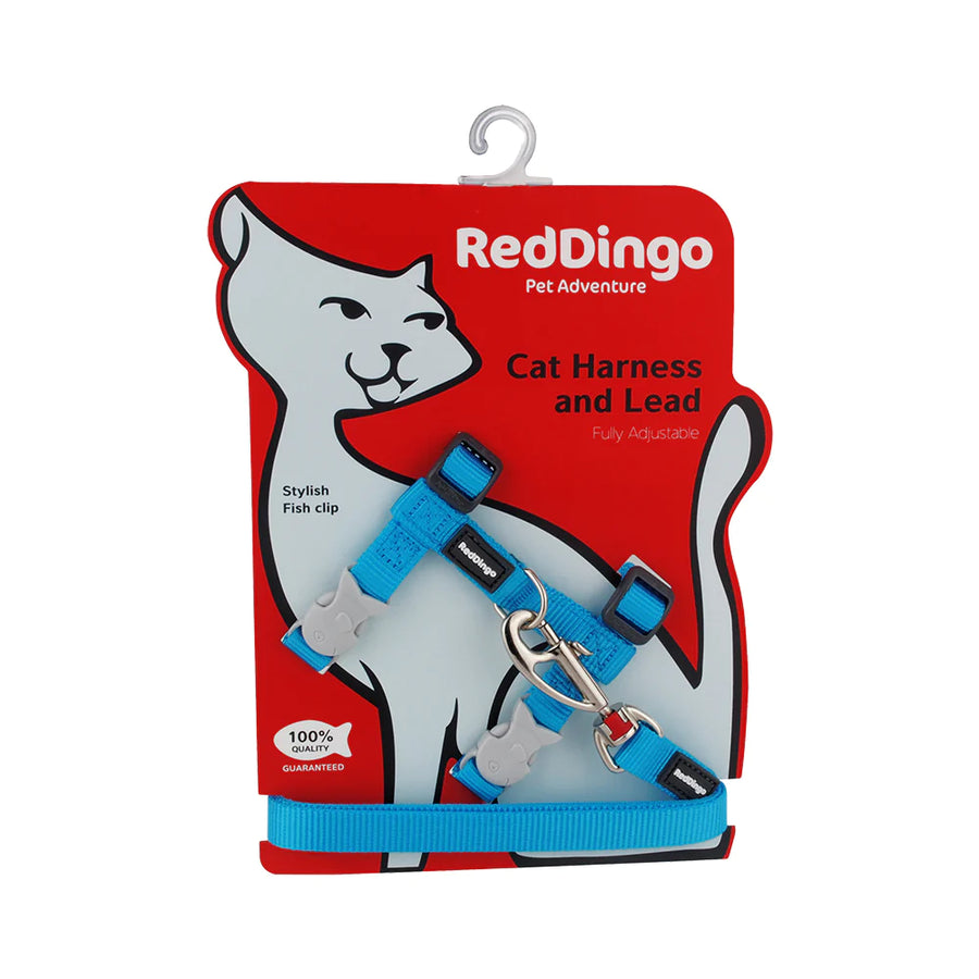 Red Dingo Cat Harness And Lead Combo - Classic Turquoise