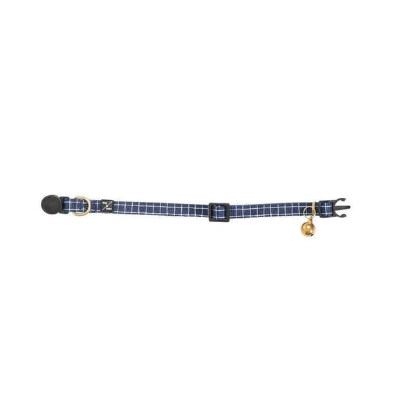 Mog & Bone Cat Neoprene Collar - Navy Check