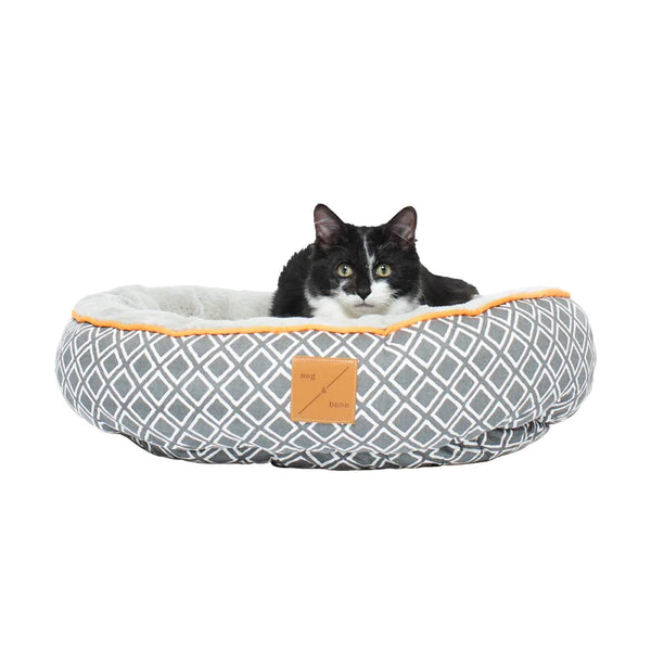 Mog & Bone Cat Reversible Bed - Grey Ikat