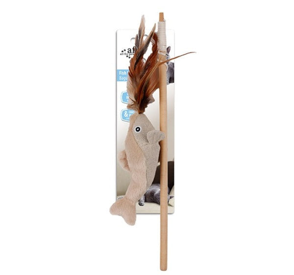 All For Paws Classic Comfort Fish Wand Brown