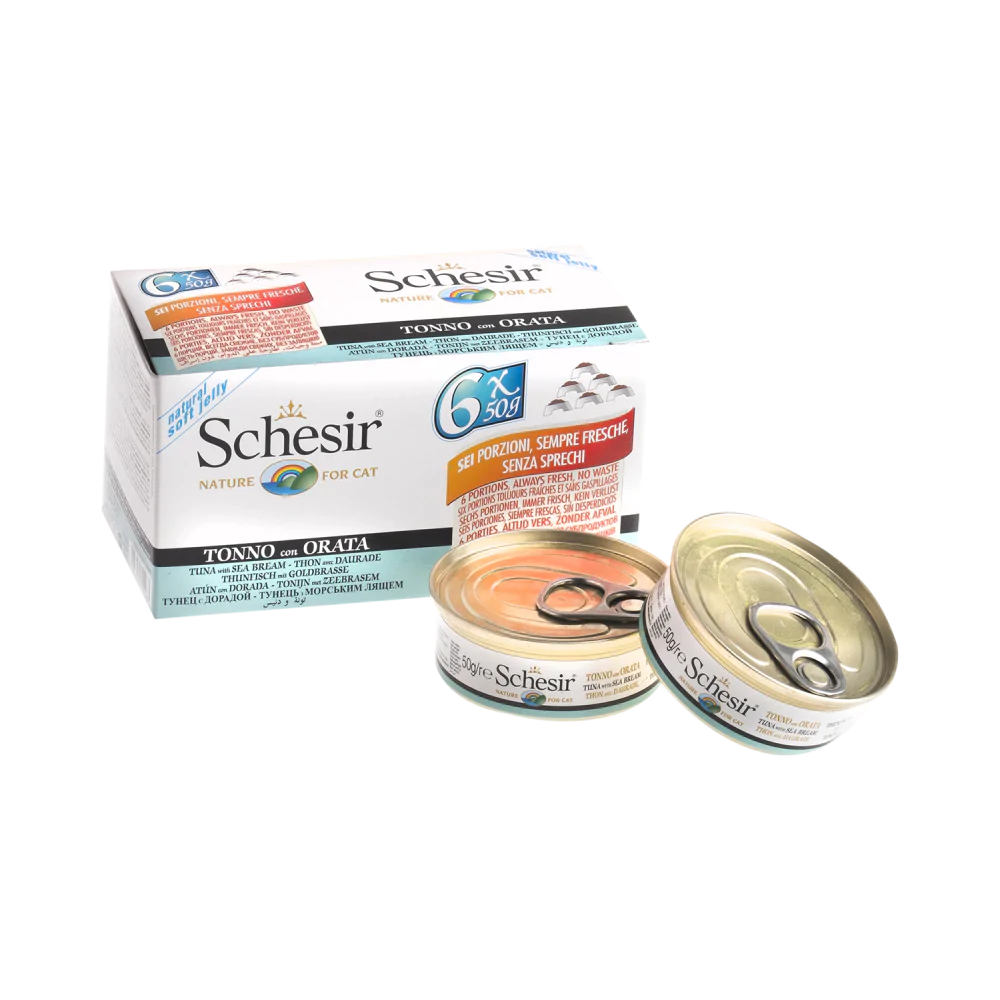 Schesir Nature Tuna with Sea Bream for Cats 50g X6