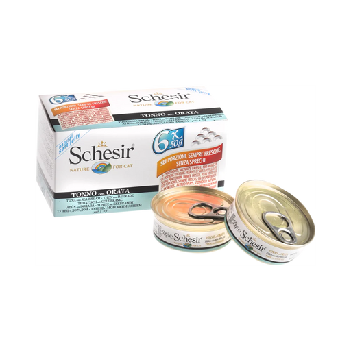 Schesir Nature Tuna with Sea Bream for Cats 50g X6