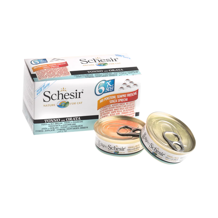 Schesir Nature Tuna with Sea Bream for Cats 50g X6