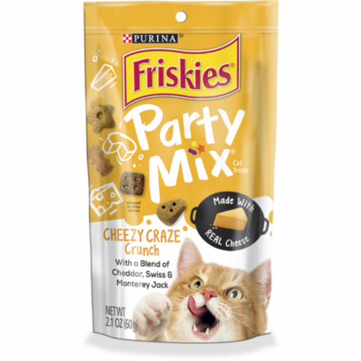 FRISKIES Party Mix Cheezy Craze Crunch Cat Treat 60g