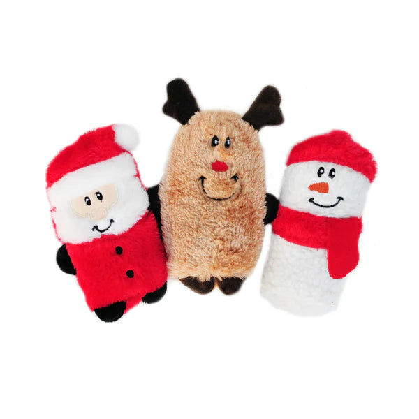Zippypaws Christmas 3-Pack (Santa, Reindeer, Snowman)