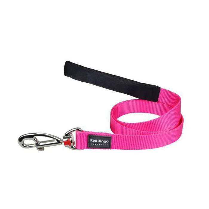 Red Dingo Dog Fixed Lead Plain - Classic Hot Pink 15mm (1.2)