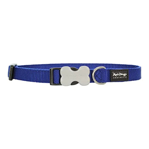 Red Dingo Dog Collar Plain - Classic Blue 20mm (31-47cm)