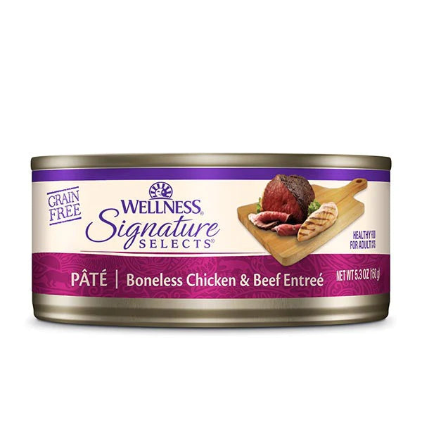 Wellness Cat Core Grain-Free Signature Selects Pate Boneless Chicken & Beef Entree (2 Sizes)